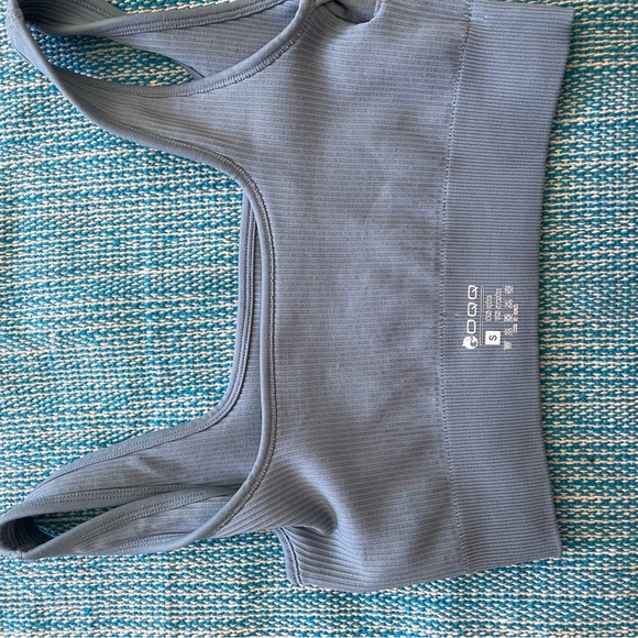 Turquoise Blue Ribbed Workout Set - Picture 7 of 7